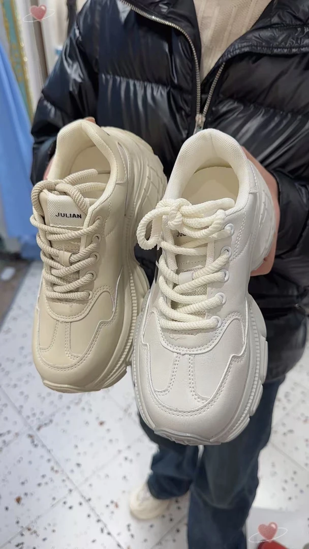 【华小姐】春季新款时尚潮流圆头厚底透气百搭休闲鞋X9