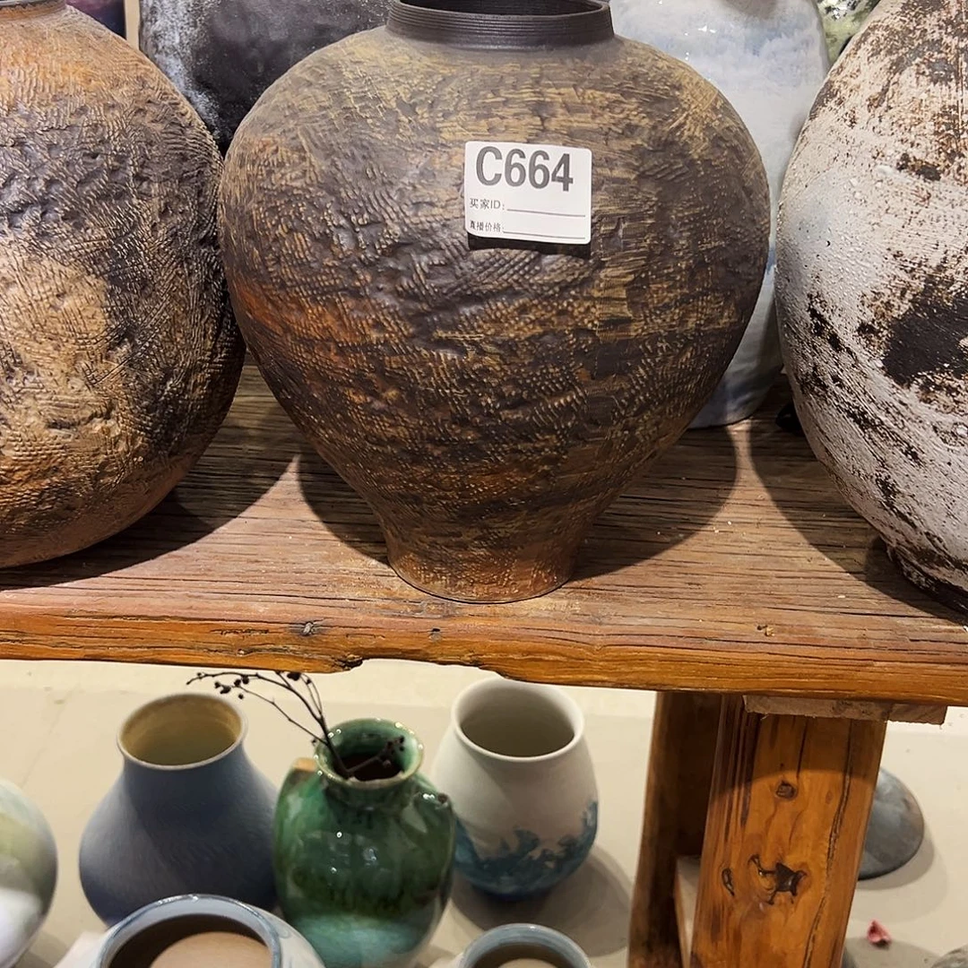 瓶C664高29口8陶瓷花瓶无孔