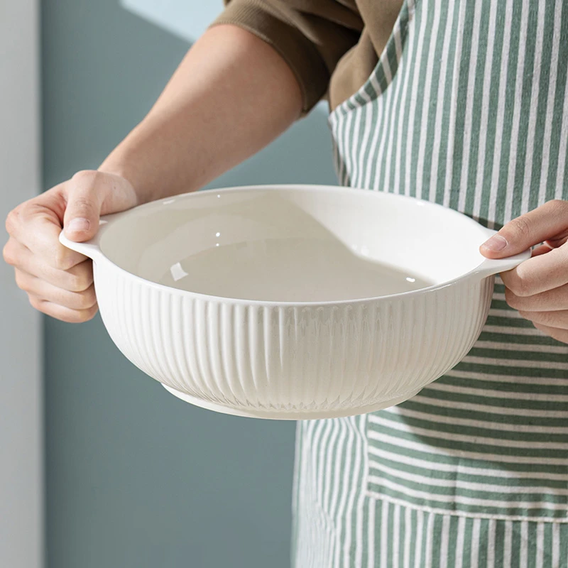 纯白汤碗水煮鱼酸菜鱼陶瓷汤盆双耳汤碗家用2025高颜值特大号汤锅