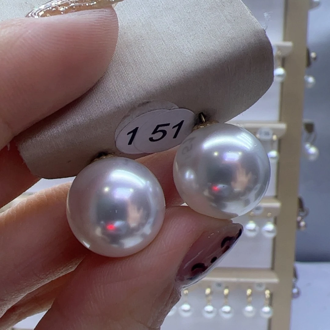 淡水珍珠耳饰18K金镶嵌