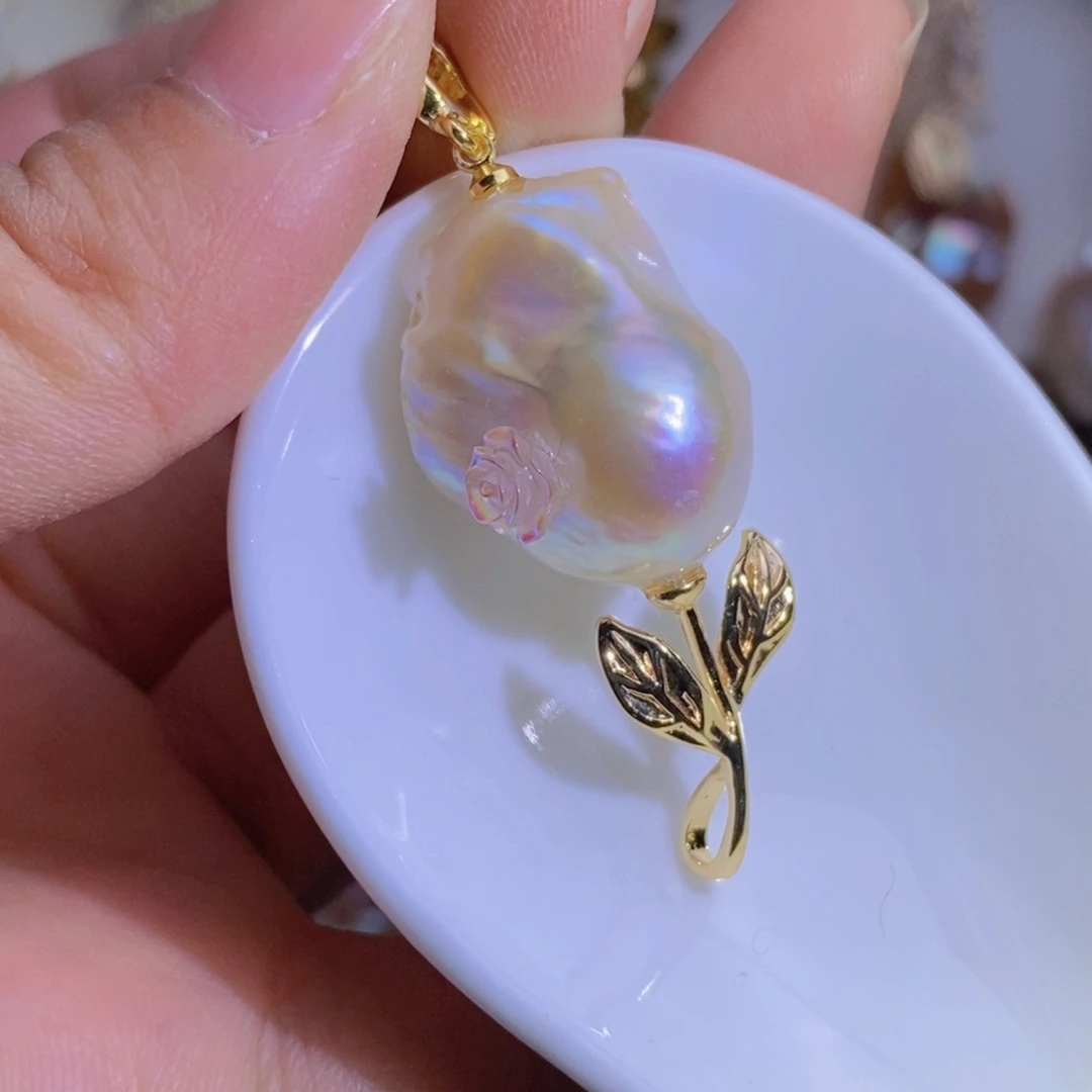 淡水珍珠银S925镶嵌淡水珍珠