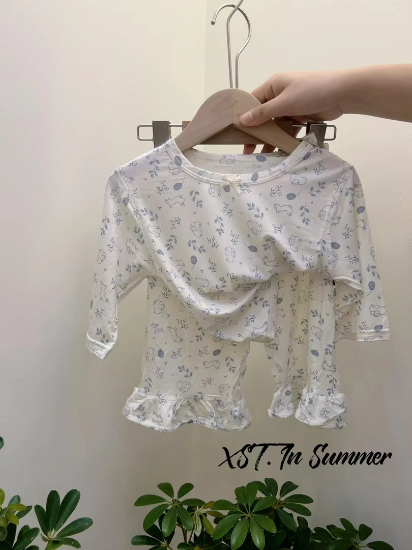 予果家 2025春夏森系kitty碎花家居服空调服莱塞尔