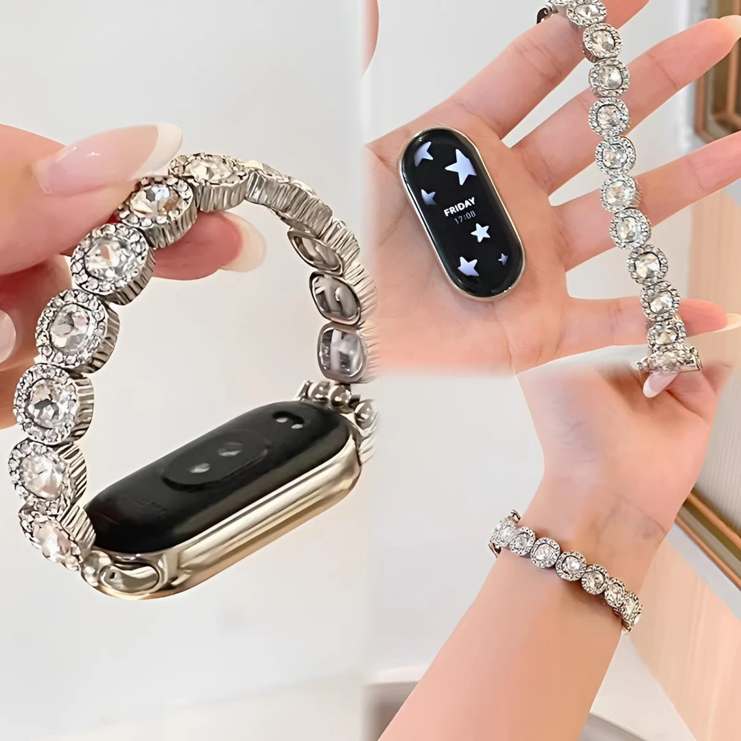 《满钻宝石》适用于小米手环10新款金属表带9高级感链式小米10表带