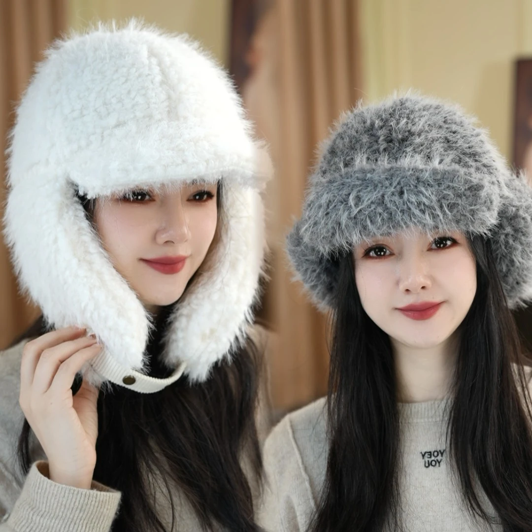 男无檐秋冬针织帽雷锋帽圆顶帽子女士绒帽百搭保暖帽