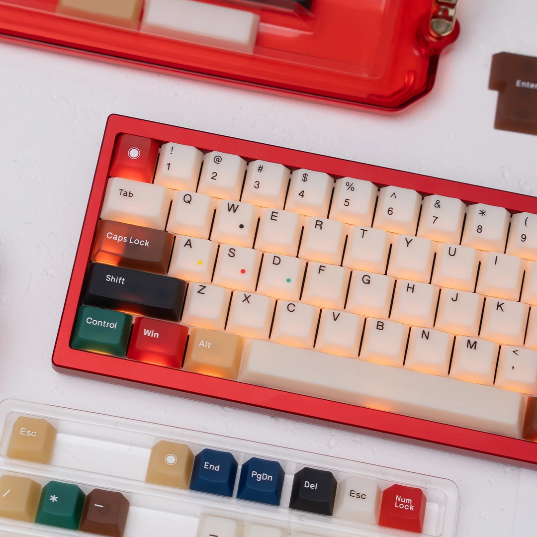 软玉混灯雾透机械键盘键帽亲肤手感PC大全套客制化原厂适wooting