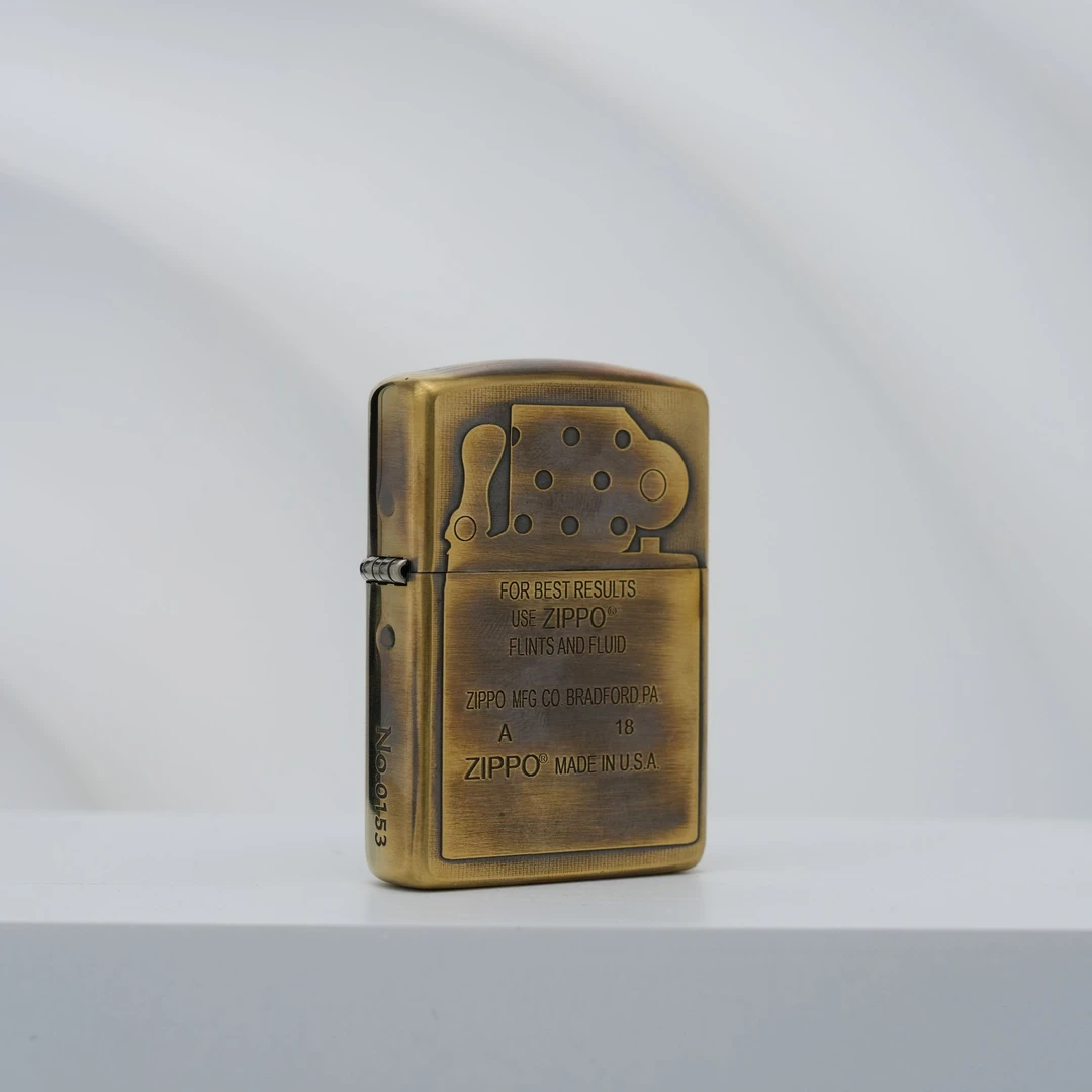 ZIPPO/之宝打火机黄铜【背贴】原装正品防风机-168