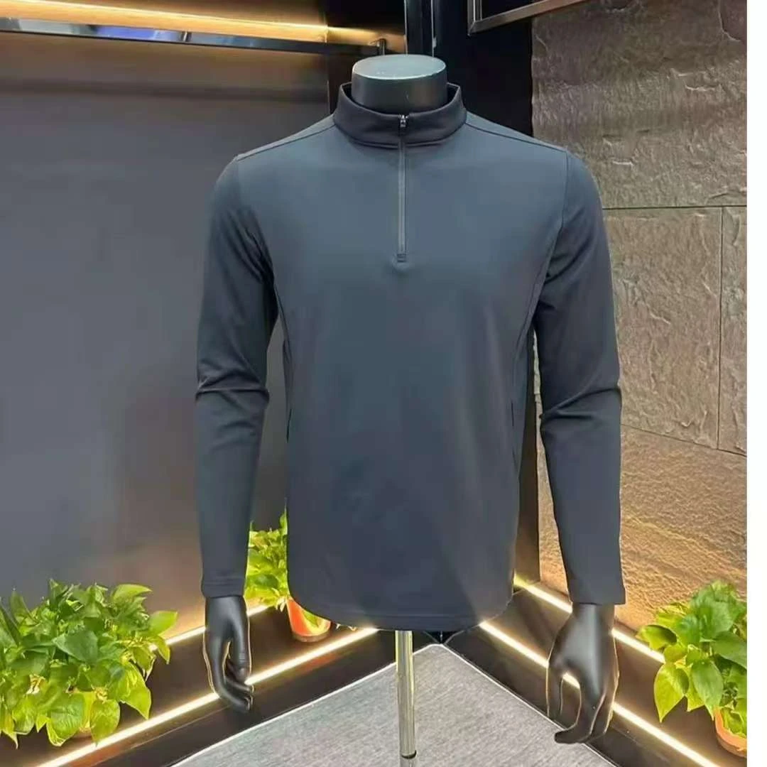 秋冬加绒修身长袖时尚男士厚款秋季男款卫衣立领拉链不起球