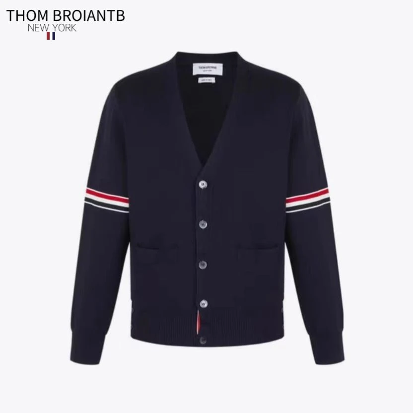 THOM BROIANTB【官方正品】TB经典红白蓝条纹V领长袖开衫