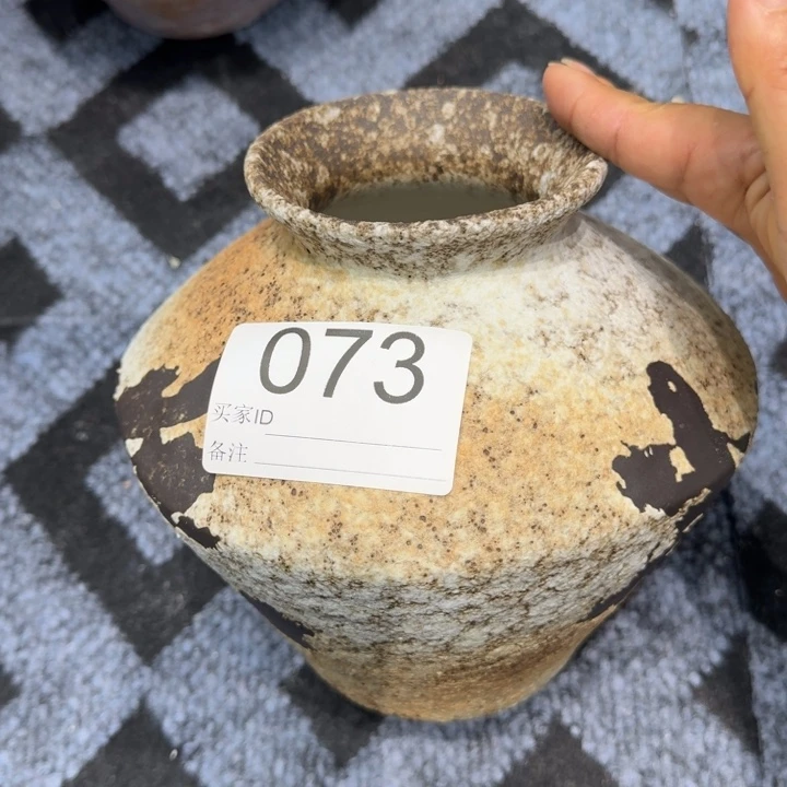 瓷片景德镇高温花器编码073高18口默认无孔