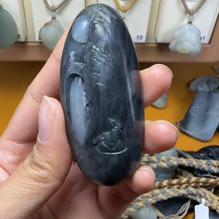 和田玉未镶嵌颈饰和田玉高山流水