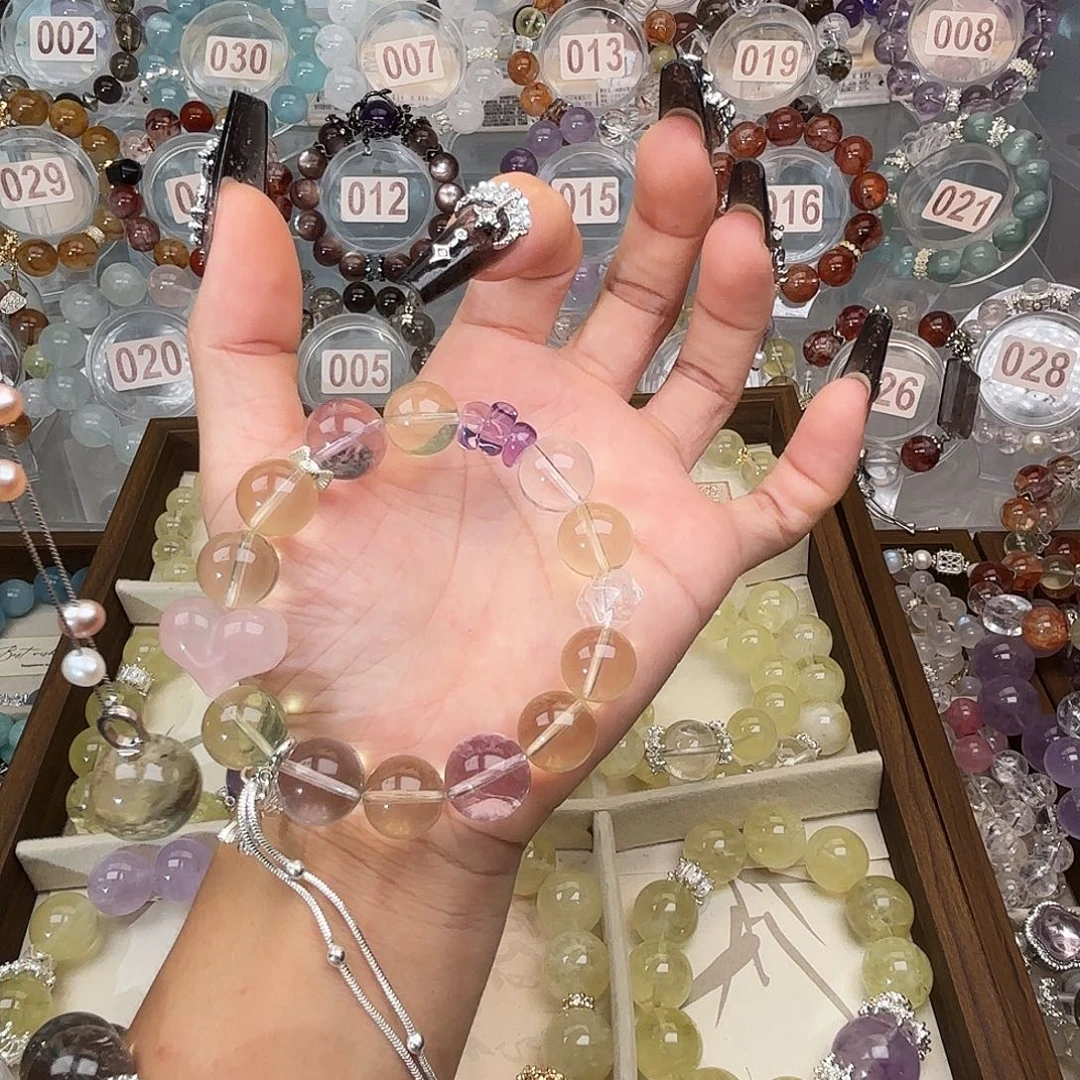 婳***染银S925镶嵌手链水晶