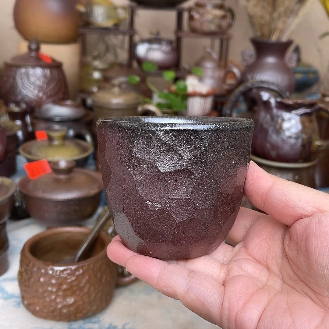 高温柴烧钻面主人杯