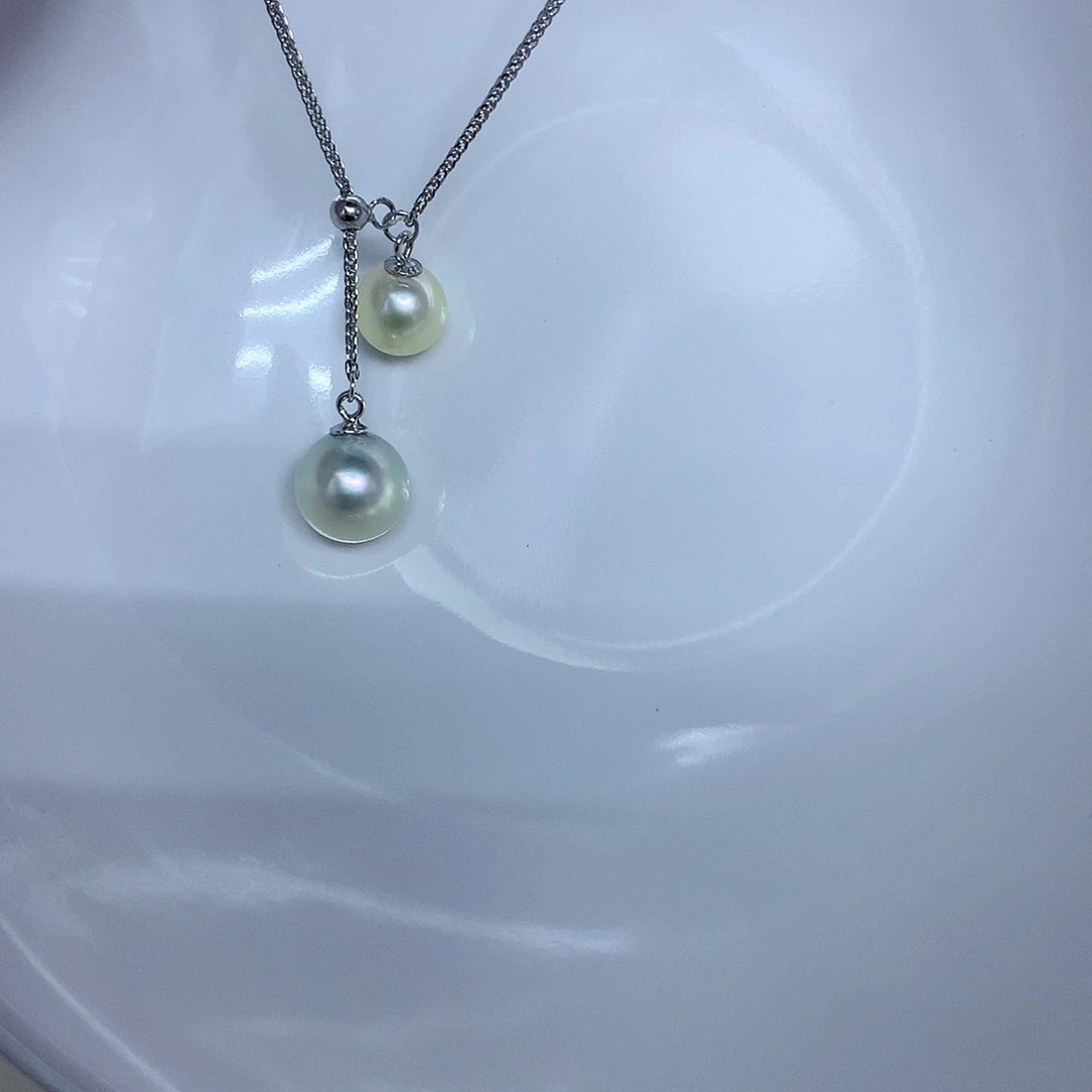 套链银S925镶嵌海水珍珠7-9
