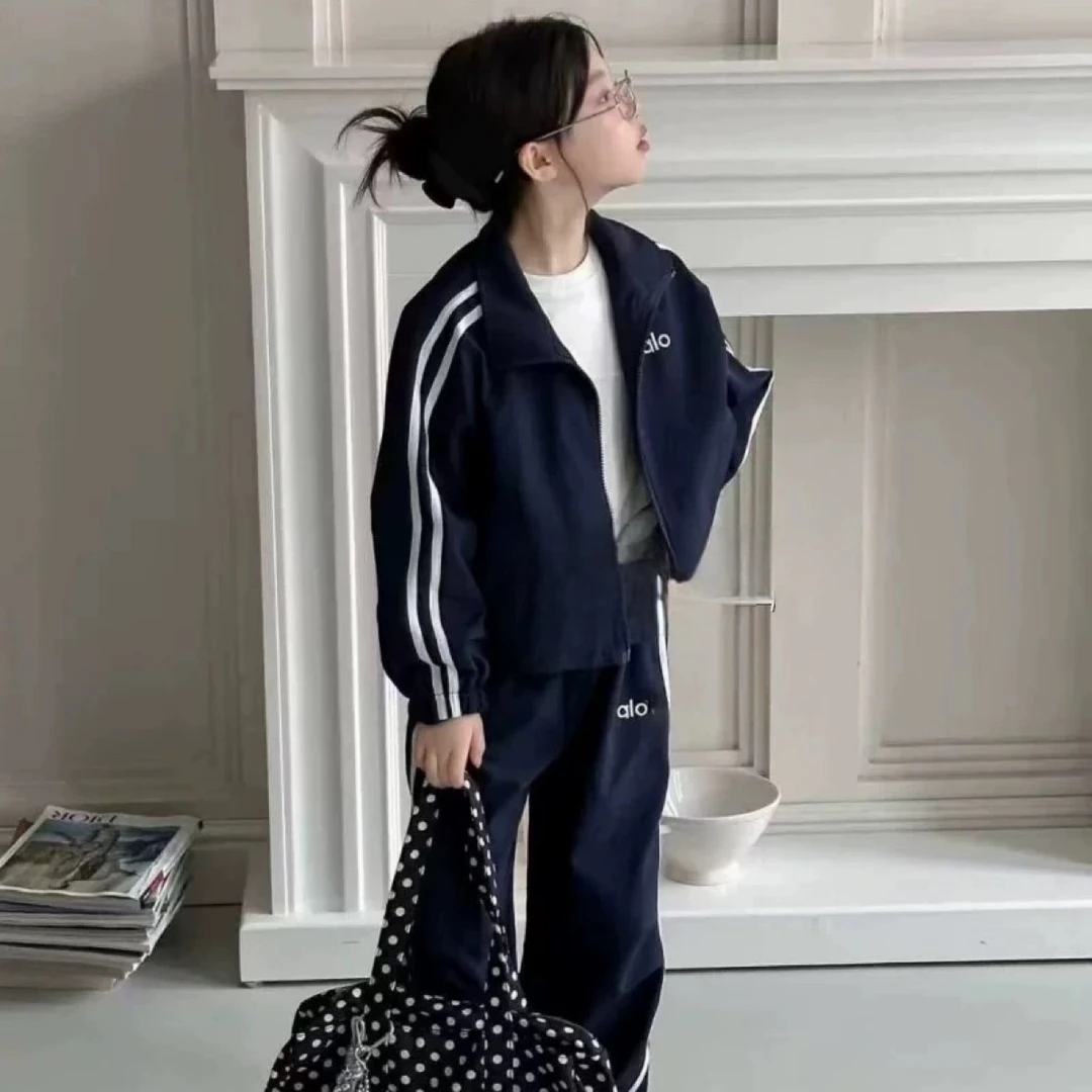 女童套装秋装2025新款洋气休闲春秋外套阔腿裤运动两件套QSC2370