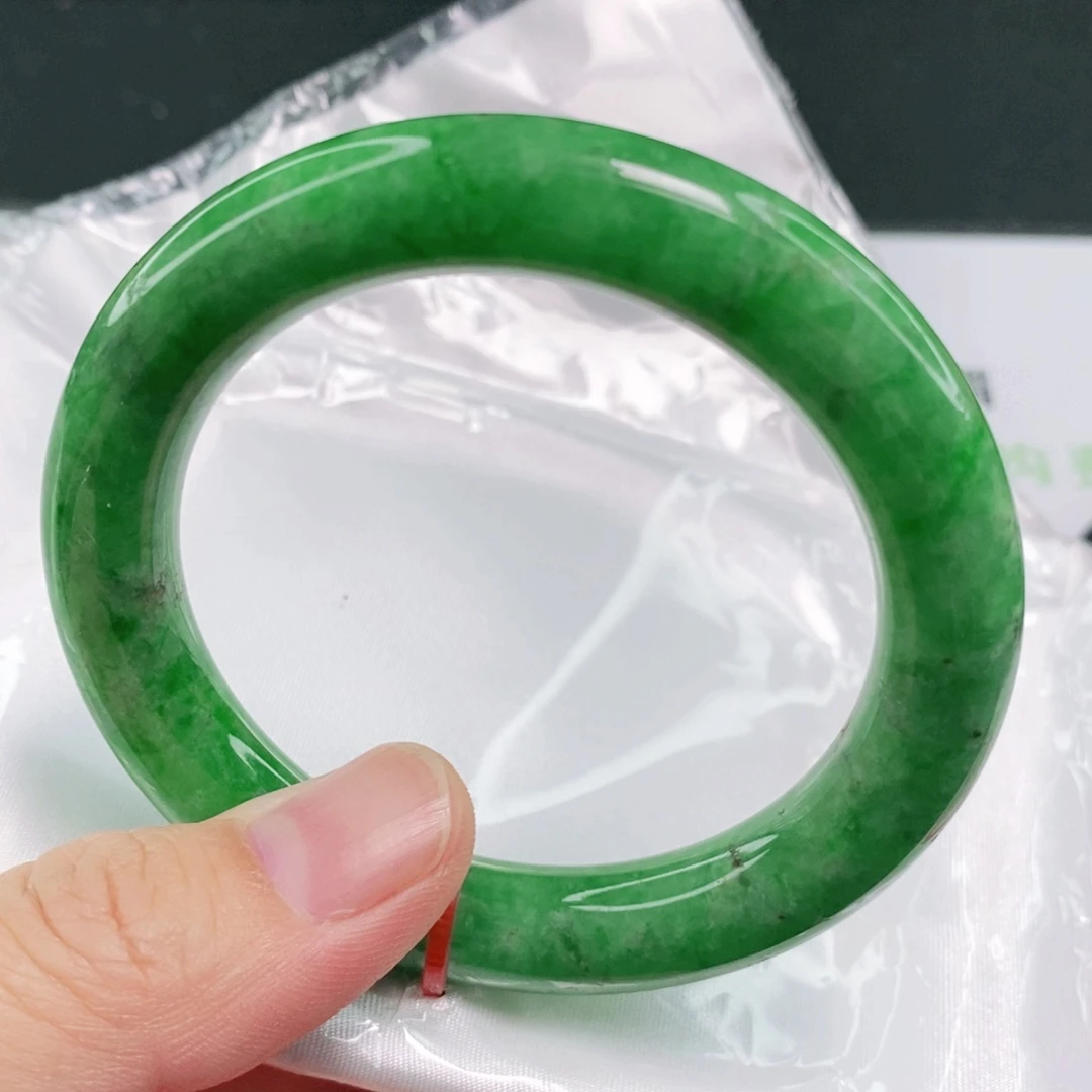 未镶嵌手镯翡翠54.3圈口圆条
