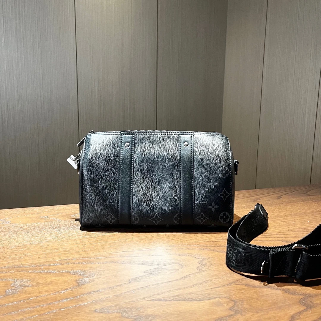 99新 LouisVuitton/路易威登 keepall27黑色老花斜挎包 尺寸27×17