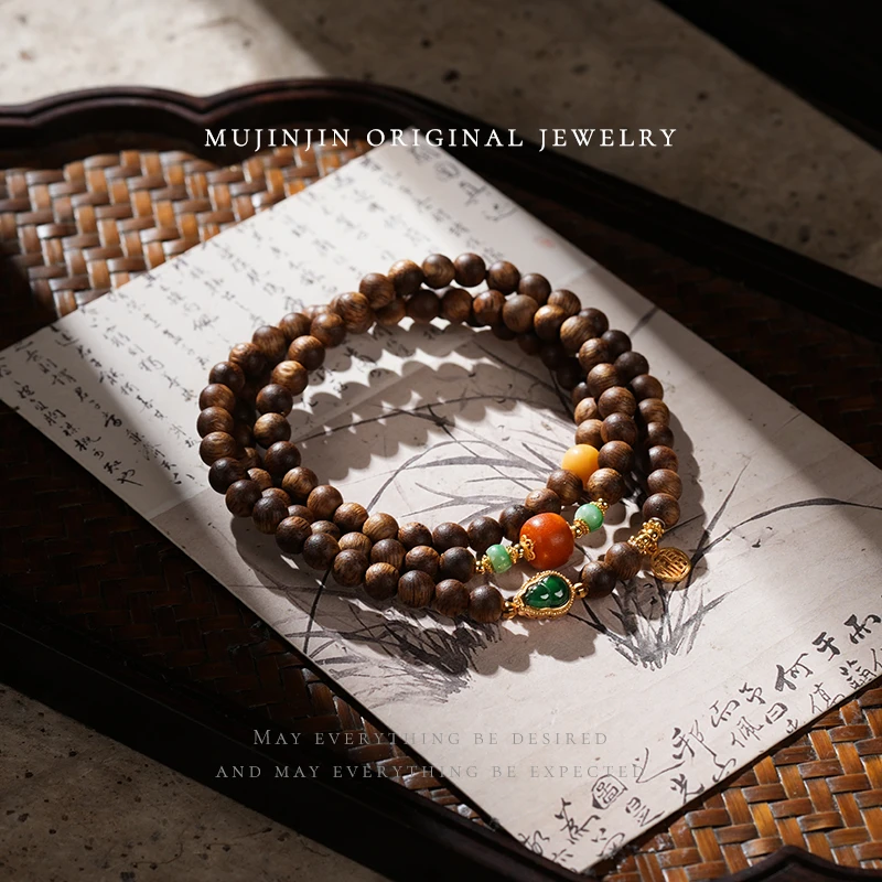 【木槿槿】天然蜜蜡多圈手链女款约5m生日小众礼物时尚饰品串珠手串