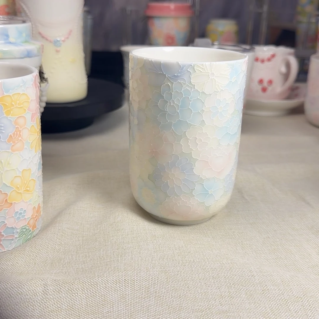 瓷景德镇手绘直筒杯