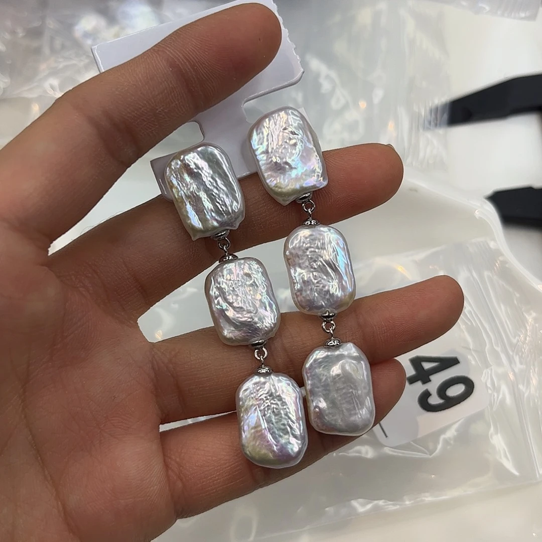 淡水珍珠耳饰合金