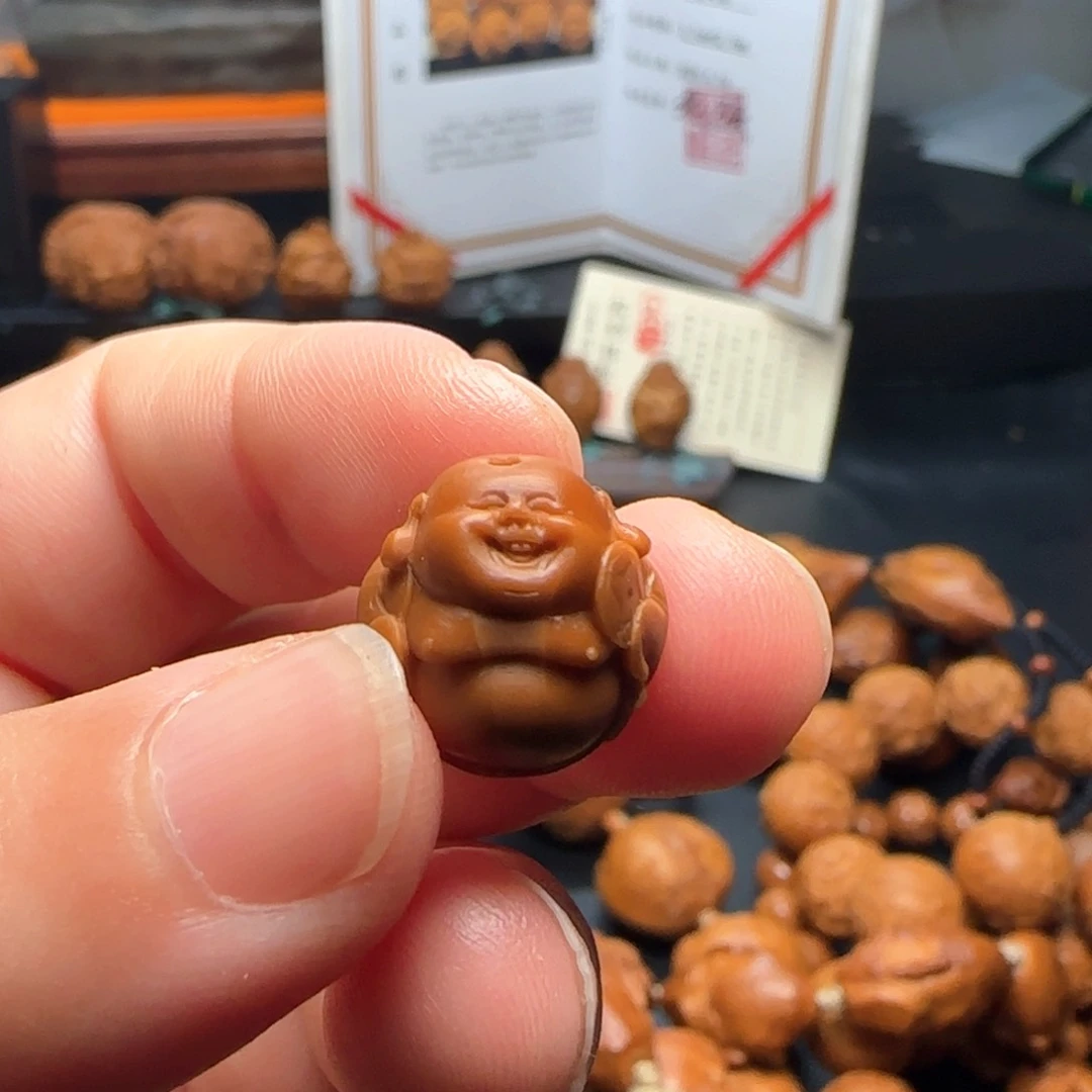 h***.橄榄核手串/手链笑佛头