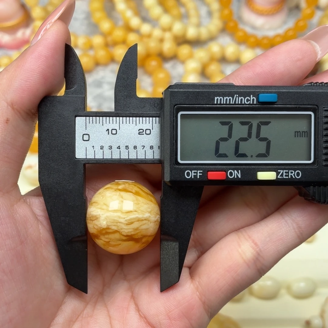 琥珀未镶嵌颈饰俄料虎皮纹单珠 6.3g