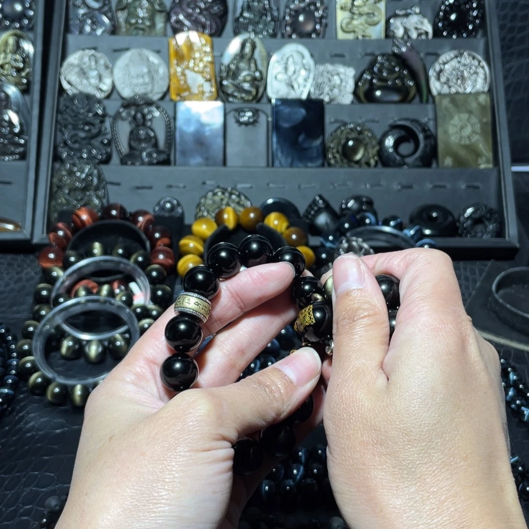 黑曜岩手链未镶嵌樱*