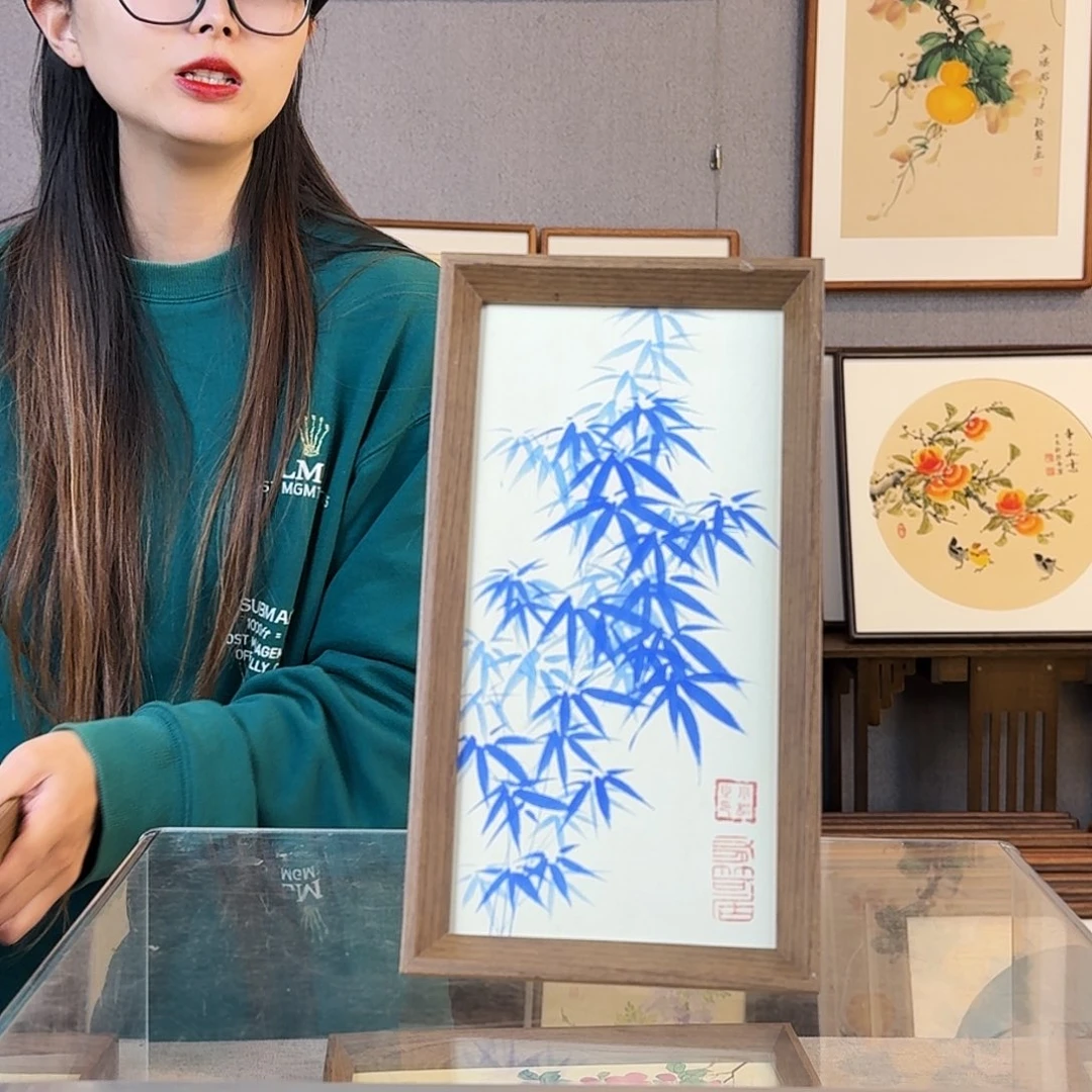 碑帖纯手绘，纯手写带框尺寸：16×29厘米