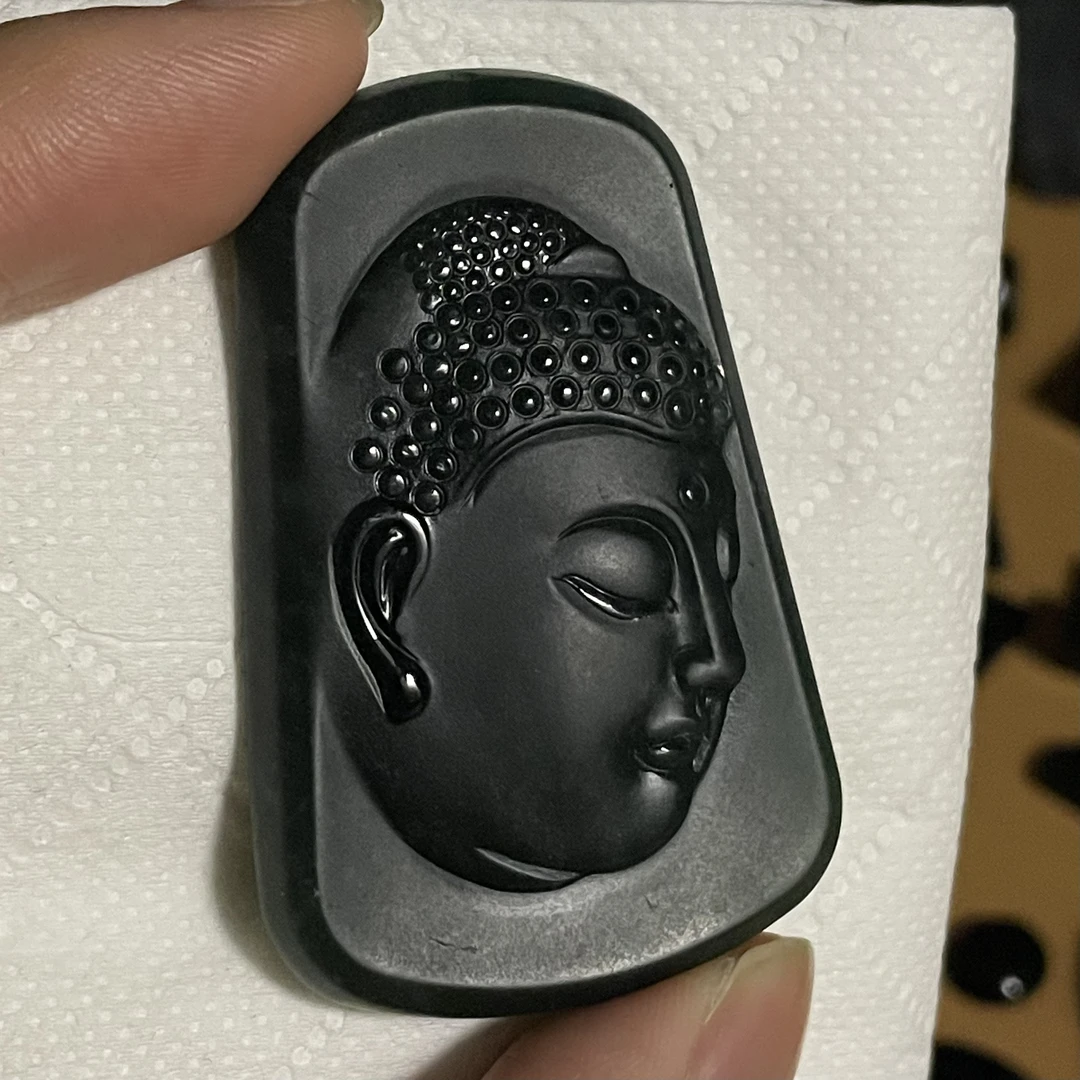 天然翡翠a货 佛头 佛光天下