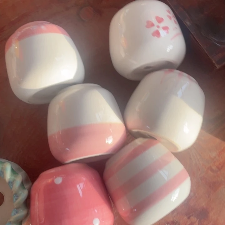 陶瓷拇指盆浮力炸半手工花盆