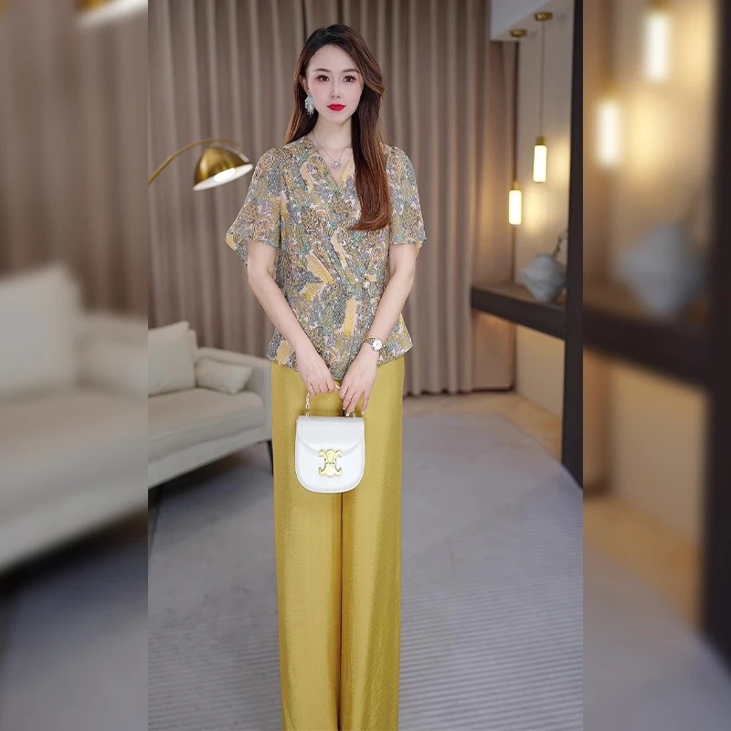 【上衣+裤子】2025新款优雅设计师气质时尚休闲收腰显瘦套裤26295