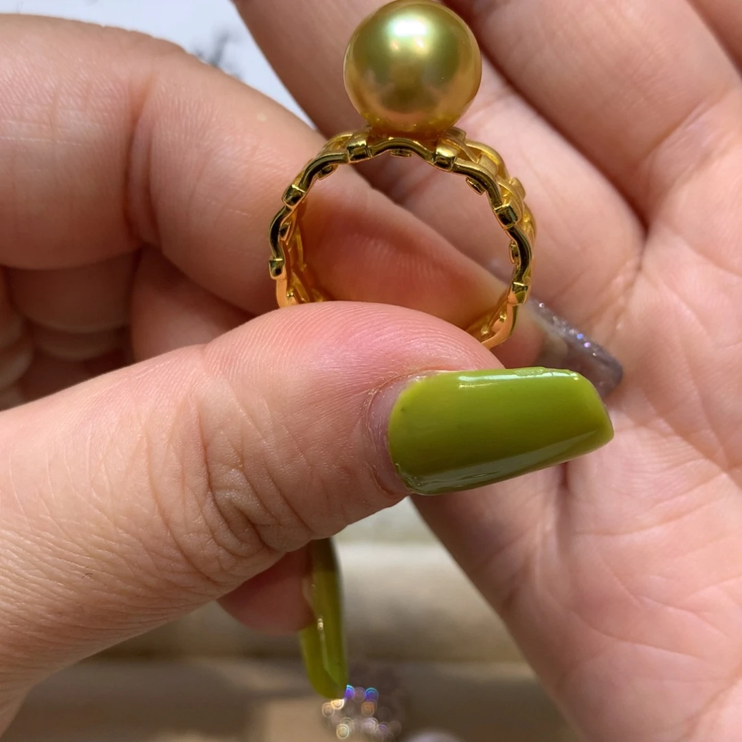 海水珍珠戒指银S925镶嵌