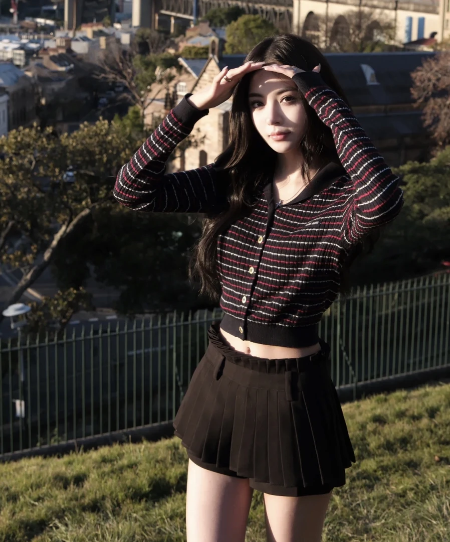 99新 MIU MIU/缪缪  yy604 棉 字母logl海军领条纹针织开衫 38码