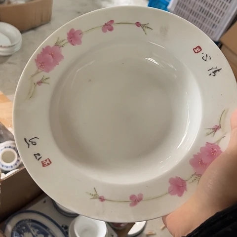 陶瓷8寸手绘深盘一个