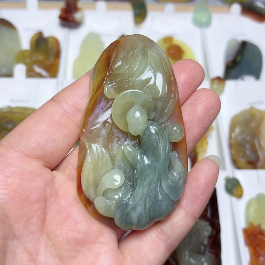 蛇纹石玉未镶嵌吊坠(不含链)
