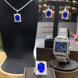 合金合成锆石吊坠 宸光晶萃套饰轻奢吊坠套装