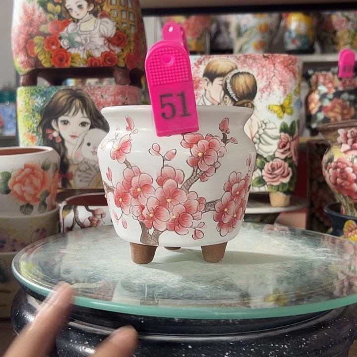 景德镇手绘花盆满38包邮