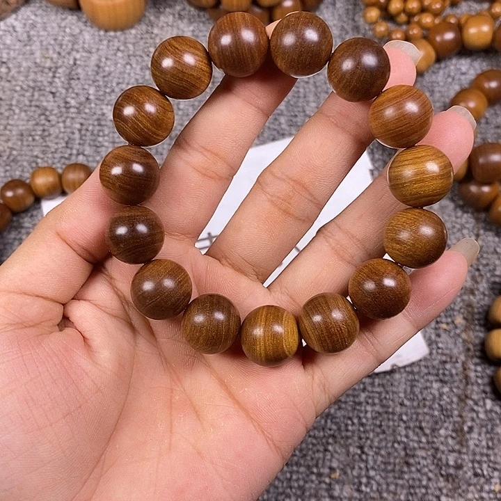 檀香木手串/手链老山檀香沙皮黑肉虎纹药香王1.5沉水