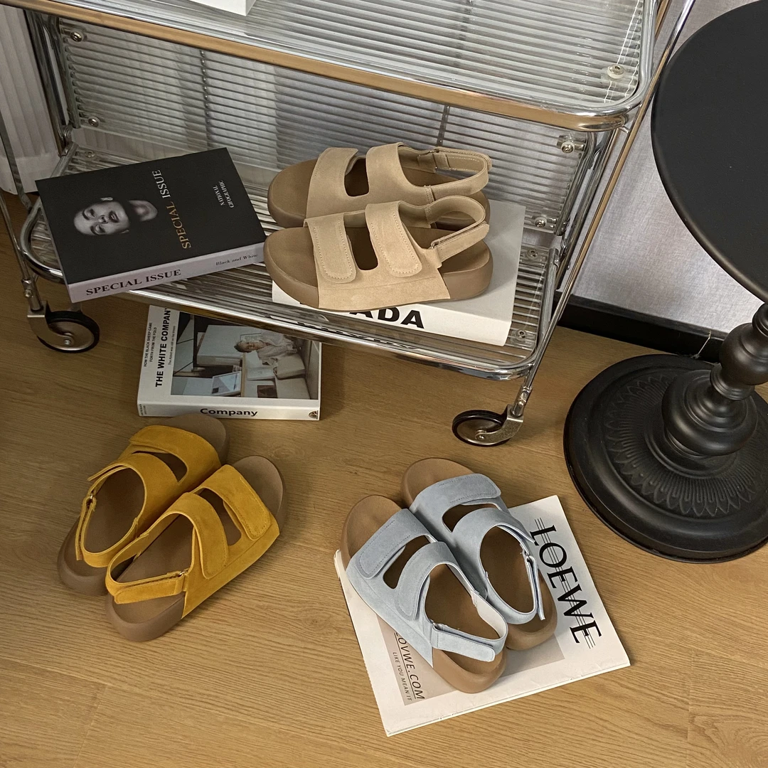 OP/OP【真皮凉鞋】勃肯鞋女厚底3.5CM2025新款夏季时尚软木凉鞋