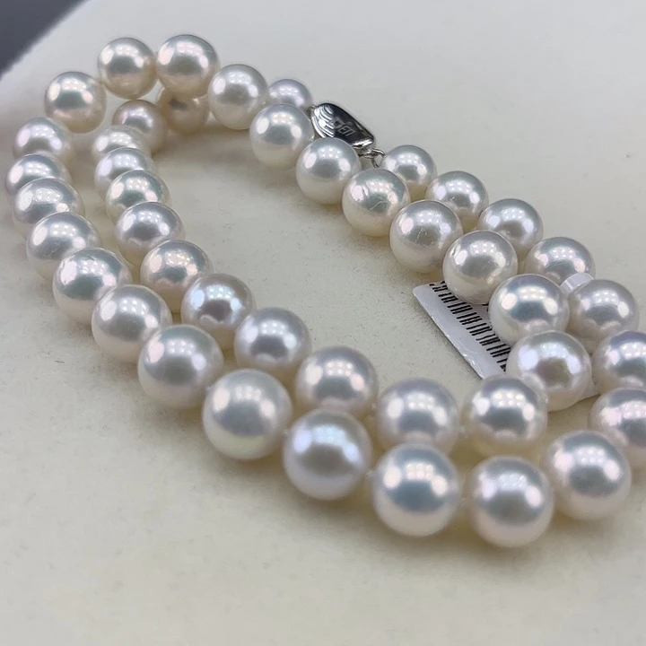 淡水珍珠银S925镶嵌颈饰9-10极光奥绿光高品