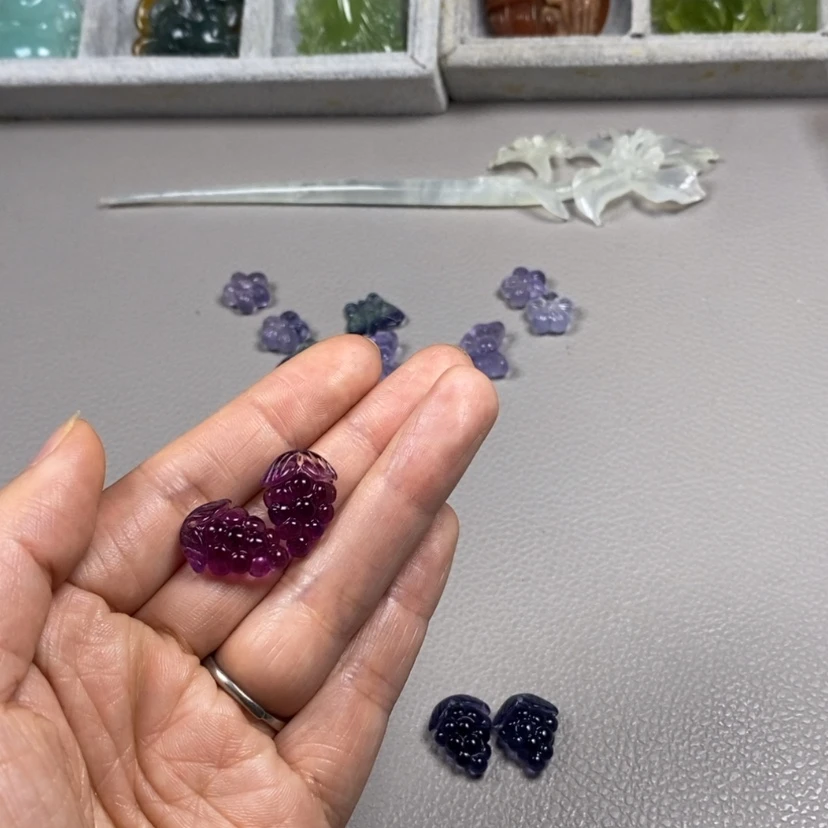 【闪购商品】萤石挂件耳饰耳环项链未镶嵌卷****～