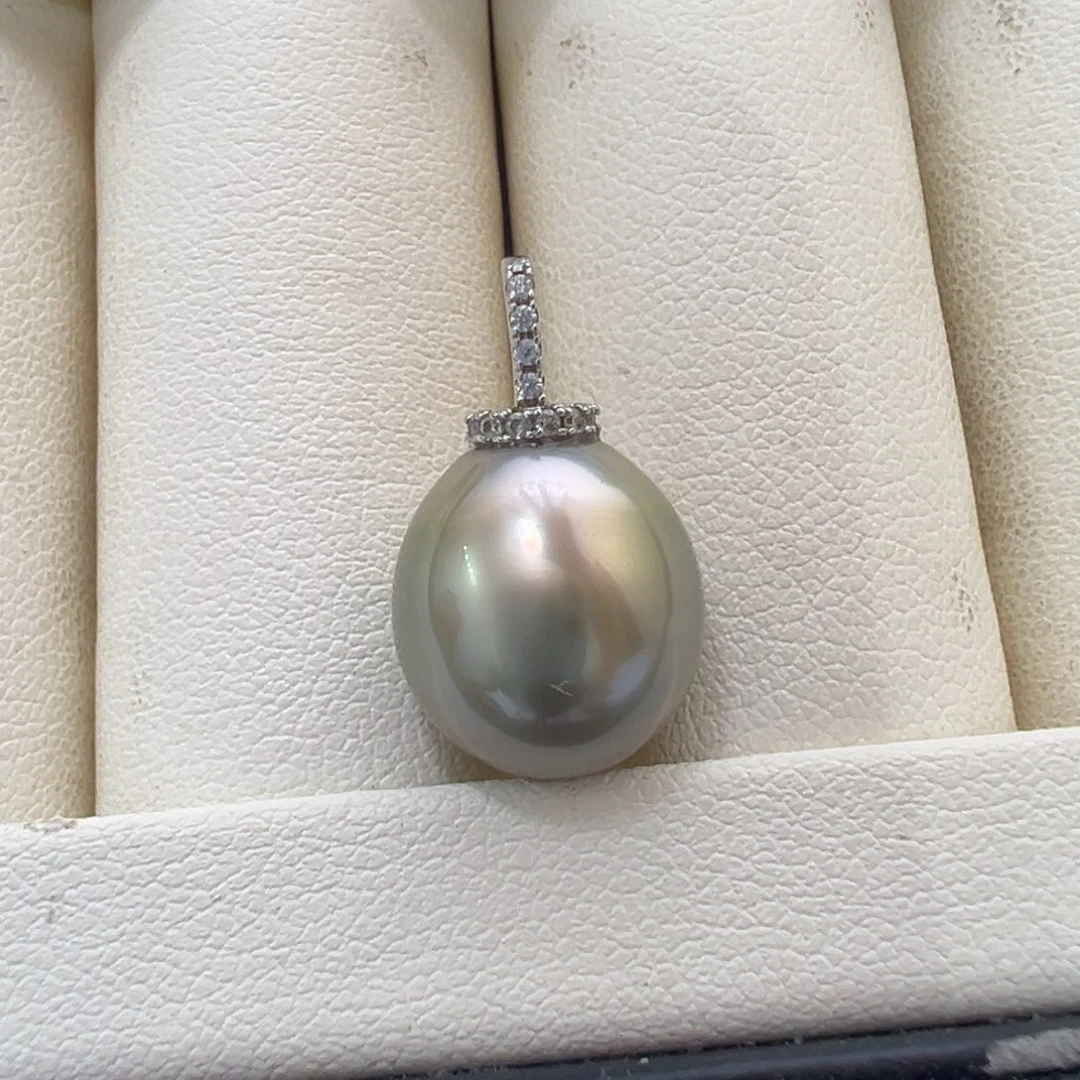 银S925镶嵌海水珍珠吊坠