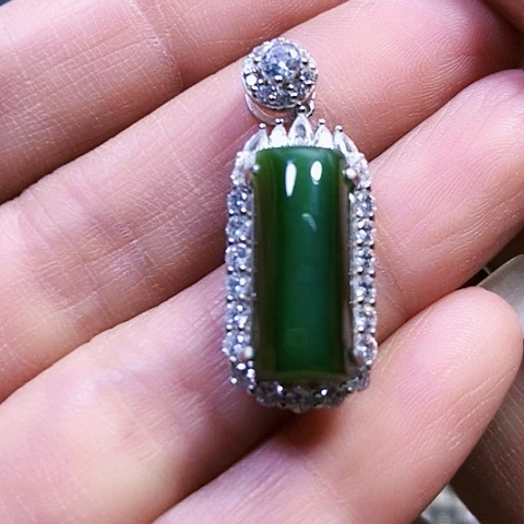 和田玉银S925镶嵌戒指