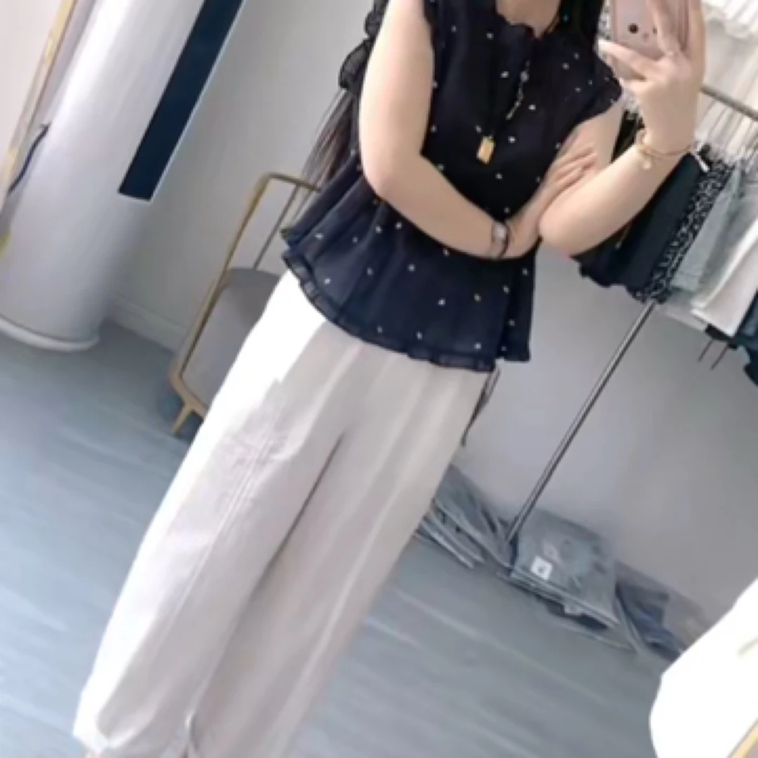 夏季新款显瘦休闲时尚简约上衣宽松百搭阔腿裤女装1