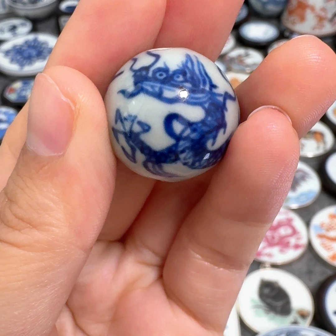 瓷片青花龙珠2.0一个