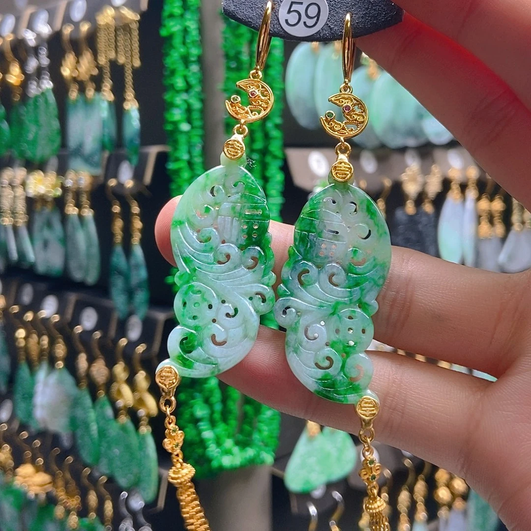 翡翠未镶嵌耳饰翡翠