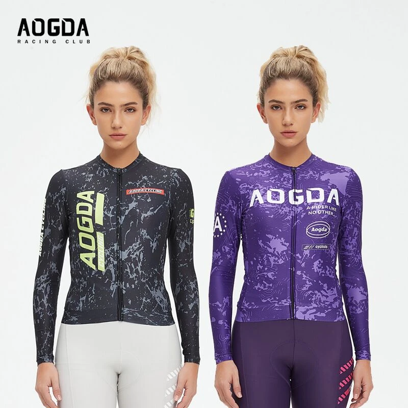 AOGDA新款-墨影系列男女春夏短袖长袖透气速干薄款修身公路骑行服