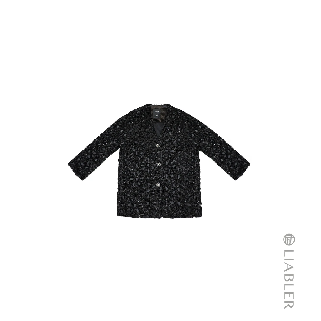 LIABLER/励 X25早秋镂空钩花小香风廓型外套 LAW24499S