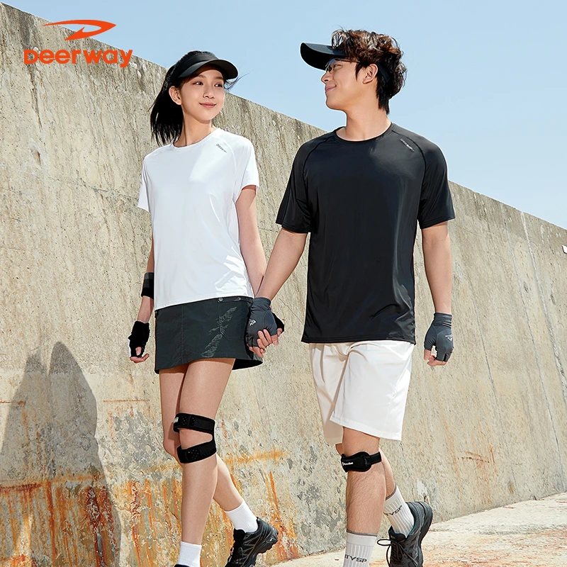 德尔惠夏季吸湿排汗t恤情侣户外跑步健身透气短袖上衣男541070102