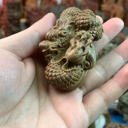 火***驹把件黄花梨/降香黄檀绿檀木祥龙手把件