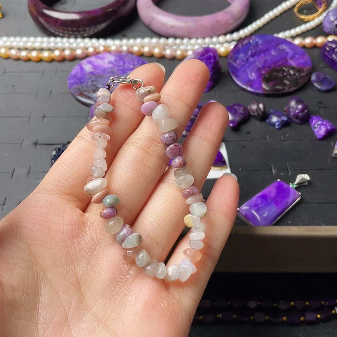 银S925镶嵌苏纪石（舒俱来）手链?****?